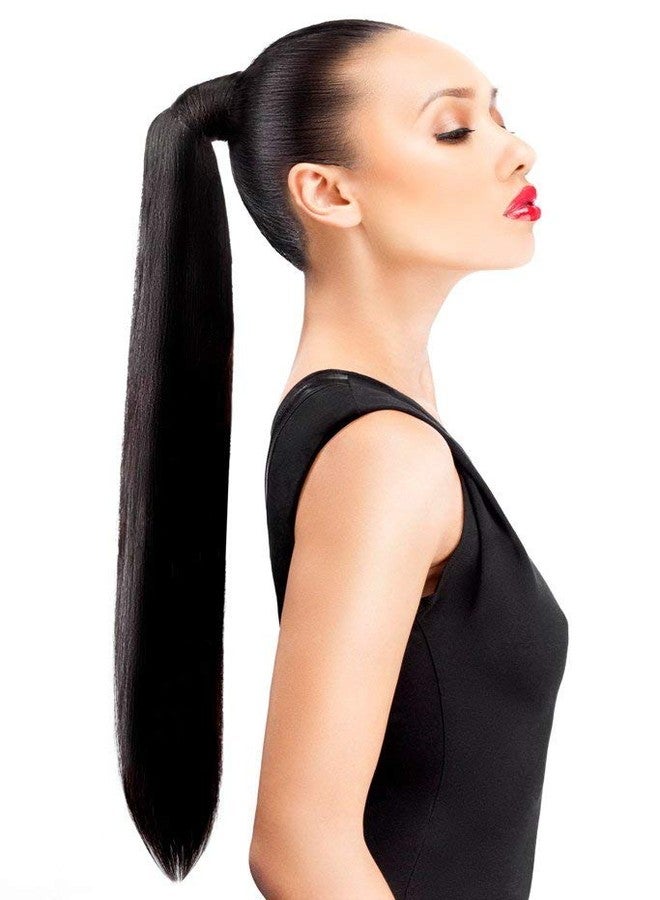 FLUSHIA وصلات شعر ذيل حصان ملفوفة بطول 24 بوصة (24.1) - Image 5