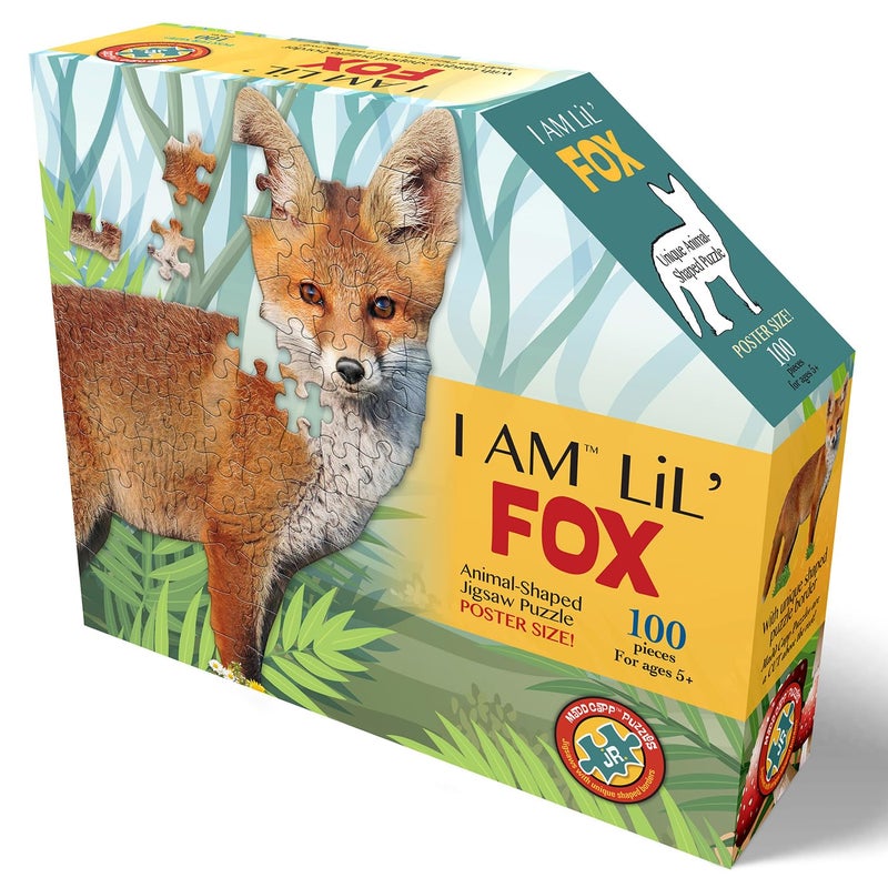 Madd Capp LiL FOX 100 Piece Jigsaw Puzzle For Ages 5  4001  Unique AnimalShaped Border Poster Size when completed Puzzle Pieces Are Oversized For Easy Handling Includes Educational Fun Facts - Image 3