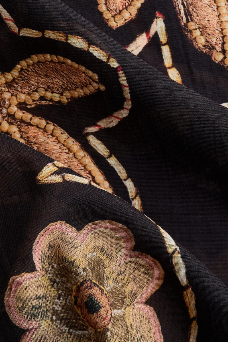H&M Floral-print tie-detail kaftan dress