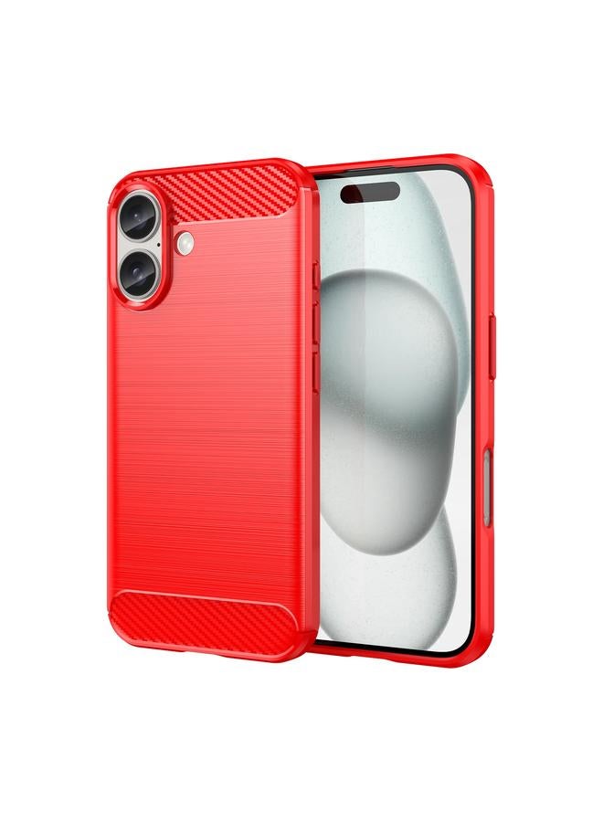 S-TOP Case For iPhone 16 Plus Brushed Texture Carbon Fiber TPU Phone Case - Image 1