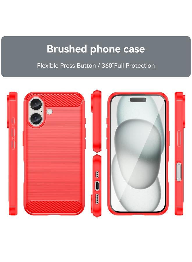 S-TOP Case For iPhone 16 Plus Brushed Texture Carbon Fiber TPU Phone Case - Image 2