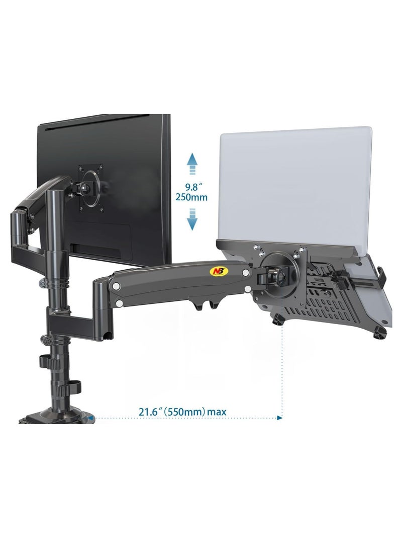 NB Argoflex NB H180 FP Dual Arm Shock Absorber 22 27 Inch Laptop Stand 10 17 Metal - Image 3