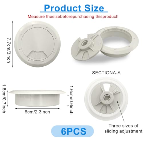 Serplex® 4Pcs Desk Grommets 2.36 inches Round Cable Grommets Desk Cable Hole Covers Multi Cable Organizers Office Decorative Desk Grommets for Power Cords(White) - Image 2