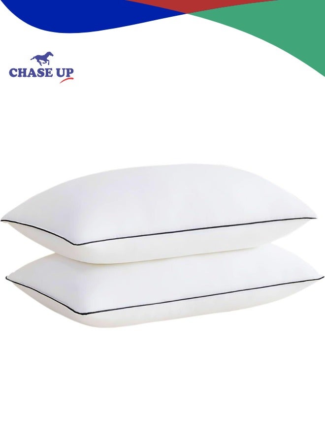 Chase Up Cooling Bed Pillows for Sleeping, Luxury Hotel Quality 3D Microfiber Filling with Breathable Cover for Side Back and Stomach Sleepers, Reduces Neck Pain, Queen (Pack of 2), White 2 Count - Image 1