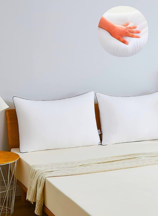 Chase Up Cooling Bed Pillows for Sleeping, Luxury Hotel Quality 3D Microfiber Filling with Breathable Cover for Side Back and Stomach Sleepers, Reduces Neck Pain, Queen (Pack of 2), White 2 Count - Image 2