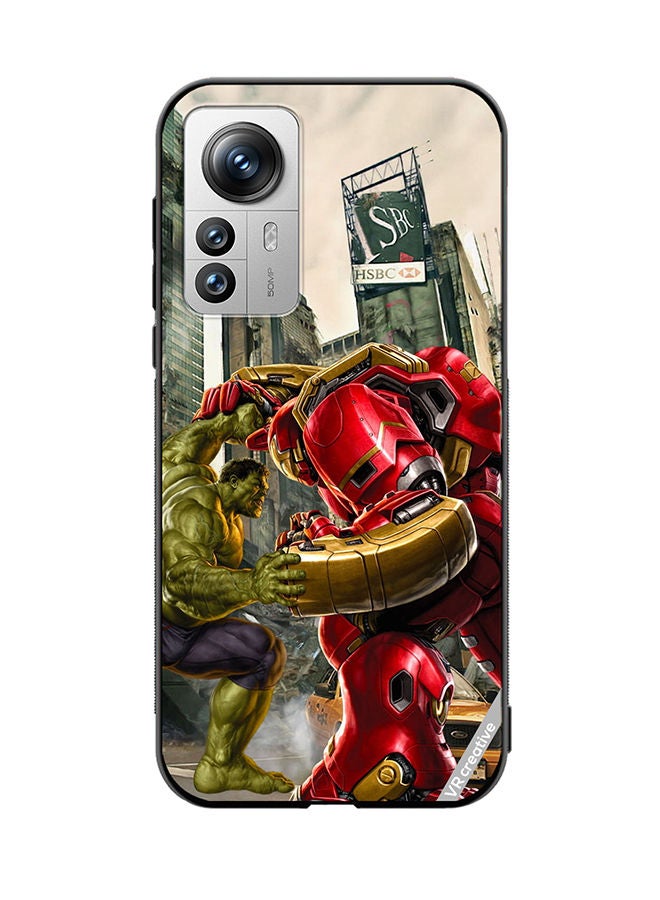 VR CREATIVE Protective Case Cover For Xiaomi 12 Pro Hulk Vs Hulkbuster Design Multicolour - Image 1