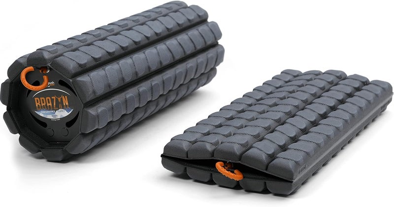 Brazyn Morph Foam Roller (Alpha-Midnight) Collapsible Travel Foam Roller for Back Pain Relief, Workout Muscle Recovery, Back Massager, Deep Tissue Leg Massage, Back Cracker, Stretcher; Small, Portable - Image 1