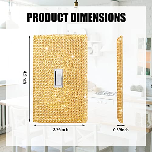 Gaocai Shiny Golden Rhinestones Wall Plates Light Switch Decorative Cover Plate Single Toggle Rhinestones Outlet Covers Wall Plate Decorative - Image 2