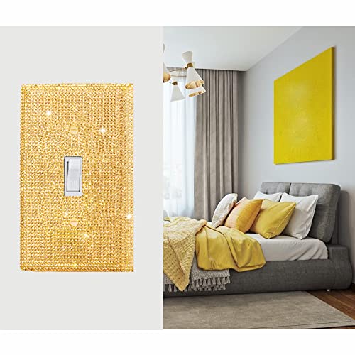 Gaocai Shiny Golden Rhinestones Wall Plates Light Switch Decorative Cover Plate Single Toggle Rhinestones Outlet Covers Wall Plate Decorative - Image 5