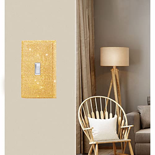 Gaocai Shiny Golden Rhinestones Wall Plates Light Switch Decorative Cover Plate Single Toggle Rhinestones Outlet Covers Wall Plate Decorative - Image 3
