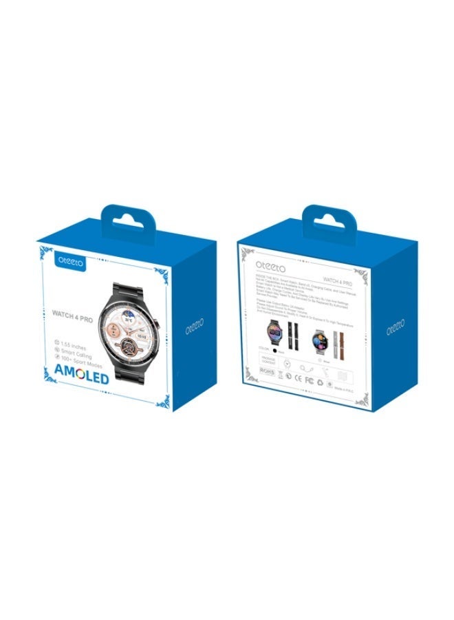 أوتيتو ساعة ذكية بشاشة كاملة AMOLED تدعم المكالمات والبلوتوث، مراقبة صحية ذكية، بطارية طويلة المدى، تصميم أنيق، متوافقة مع أندرويد وآيفون – إصدار Watch 4 Pro - Image 5