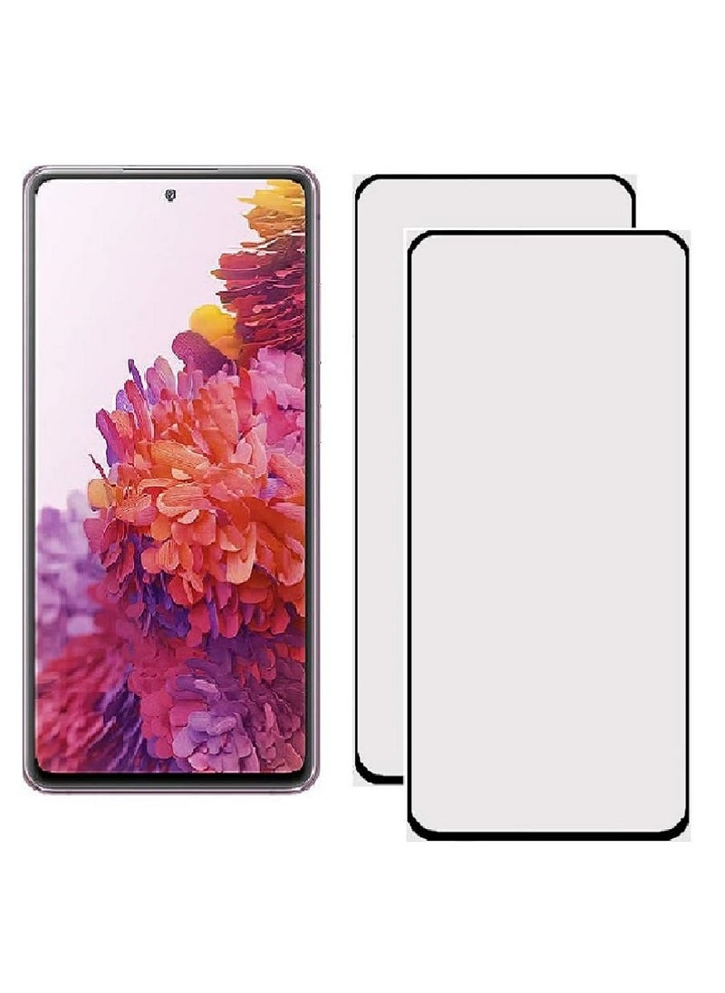 2 Pieces Tempered Glass Screen Protector 5D Designed For Samsung Galaxy S20 FE Full Glue Edge to Edge Full Screen Coverage And Bubble Free