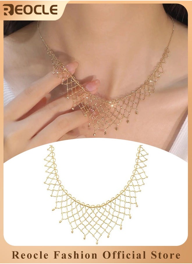 REOCLE - Women's Necklace Necklace Dainty Gold Chain Choker Necklace 14K Gold Plated Handmade Boho Necklace Delicate Simple Minimalist Choker Necklace as Jewelry Gifts - Image 1