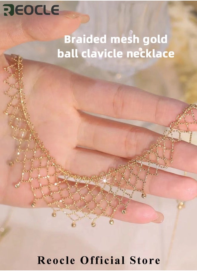 REOCLE - Women's Necklace Necklace Dainty Gold Chain Choker Necklace 14K Gold Plated Handmade Boho Necklace Delicate Simple Minimalist Choker Necklace as Jewelry Gifts - Image 1