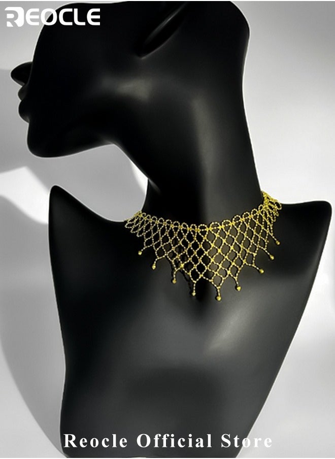 REOCLE - Women's Necklace Necklace Dainty Gold Chain Choker Necklace 14K Gold Plated Handmade Boho Necklace Delicate Simple Minimalist Choker Necklace as Jewelry Gifts - Image 1