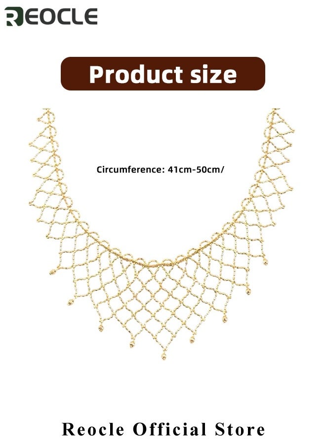 REOCLE - Women's Necklace Necklace Dainty Gold Chain Choker Necklace 14K Gold Plated Handmade Boho Necklace Delicate Simple Minimalist Choker Necklace as Jewelry Gifts - Image 1