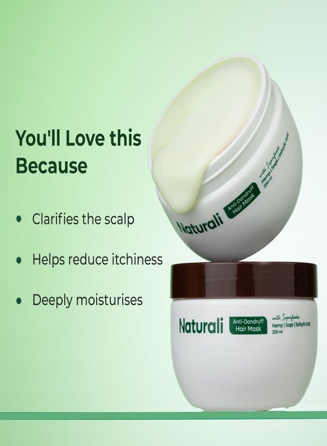 Naturali Anti-Dandruff Hair Mask With Sage & Salicylic Acid | Clarifies Scalp | Reduces Itchiness | Deeply Moisturises | Paraben & Mineral Oil Free | 200ml - Image 2