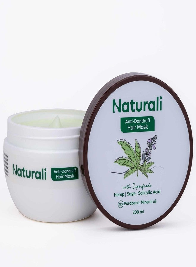 Naturali Anti-Dandruff Hair Mask With Sage & Salicylic Acid | Clarifies Scalp | Reduces Itchiness | Deeply Moisturises | Paraben & Mineral Oil Free | 200ml - Image 1