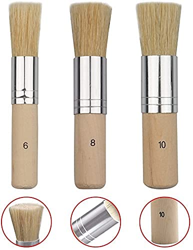 AmigozZ فرشاة قوالب خشبية من أميغوز 3 قطع، فرش طبيعية مثالية للرسم بالأكريليك، الرسم بالزيت، الرسم بالألوان المائية، مشاريع القوالب، صنع البطاقات والحرف الفنية اليدوية - Image 3