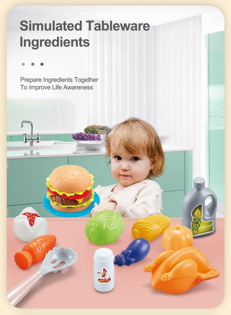 ما بيبي الأطفال يلعبون بيت محاكاة الصوت والضوء رذاذ مطبخ صغير ألعاب الطبخ الأولاد والبنات القلي الطبخ ألعاب تعليمية - Image 2