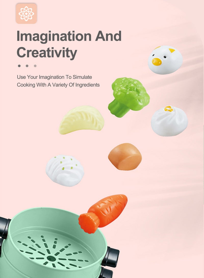 ما بيبي الأطفال يلعبون بيت محاكاة الصوت والضوء رذاذ مطبخ صغير ألعاب الطبخ الأولاد والبنات القلي الطبخ ألعاب تعليمية - Image 4