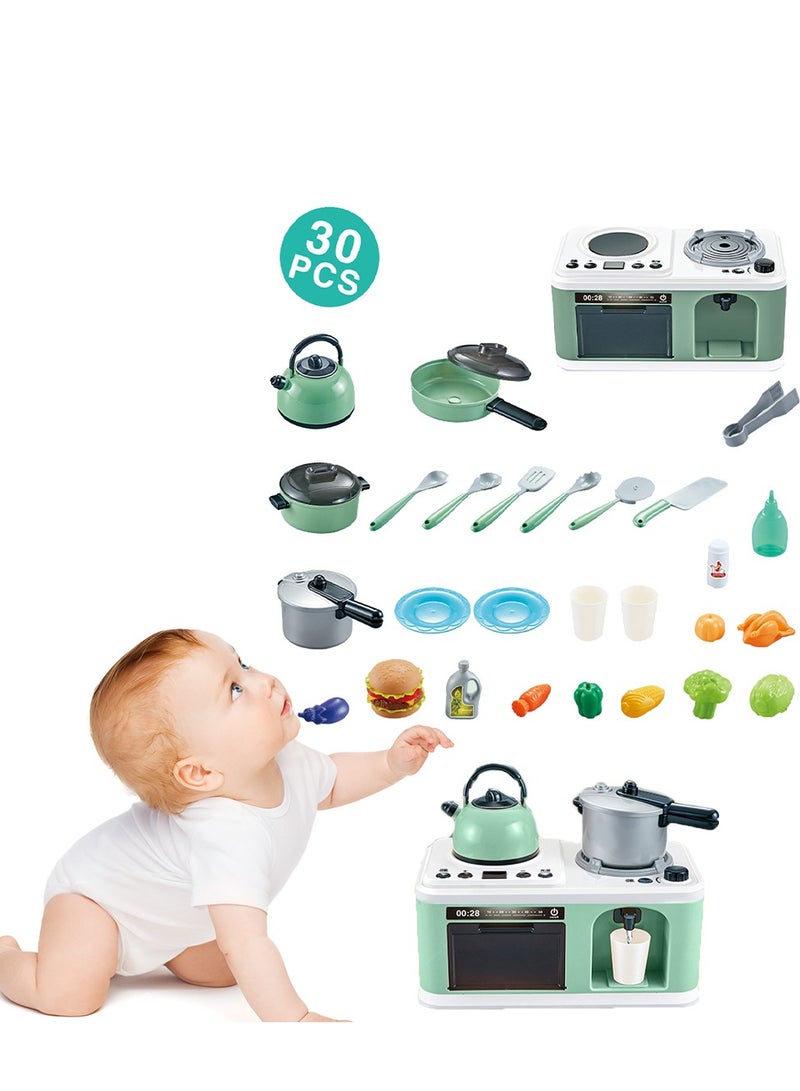 ما بيبي الأطفال يلعبون بيت محاكاة الصوت والضوء رذاذ مطبخ صغير ألعاب الطبخ الأولاد والبنات القلي الطبخ ألعاب تعليمية - Image 1