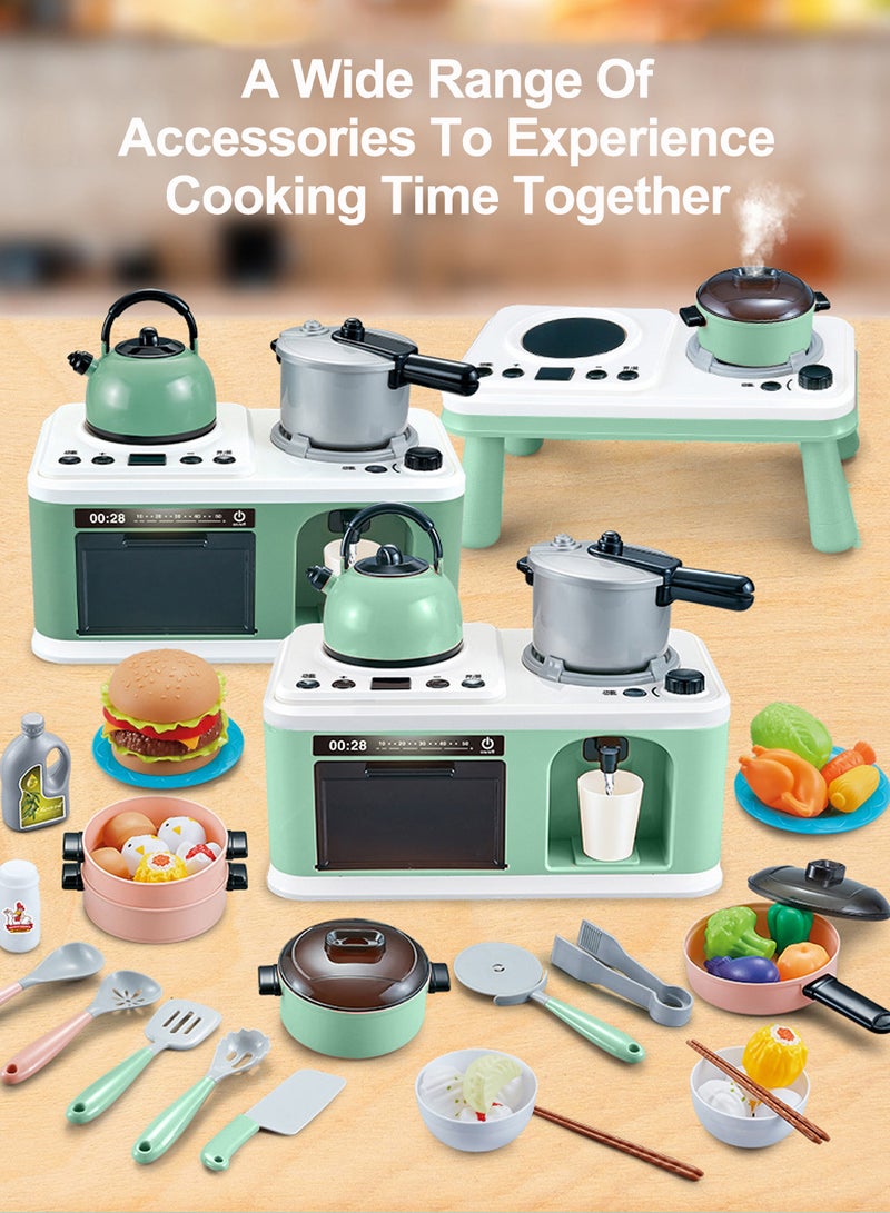 ما بيبي الأطفال يلعبون بيت محاكاة الصوت والضوء رذاذ مطبخ صغير ألعاب الطبخ الأولاد والبنات القلي الطبخ ألعاب تعليمية - Image 3