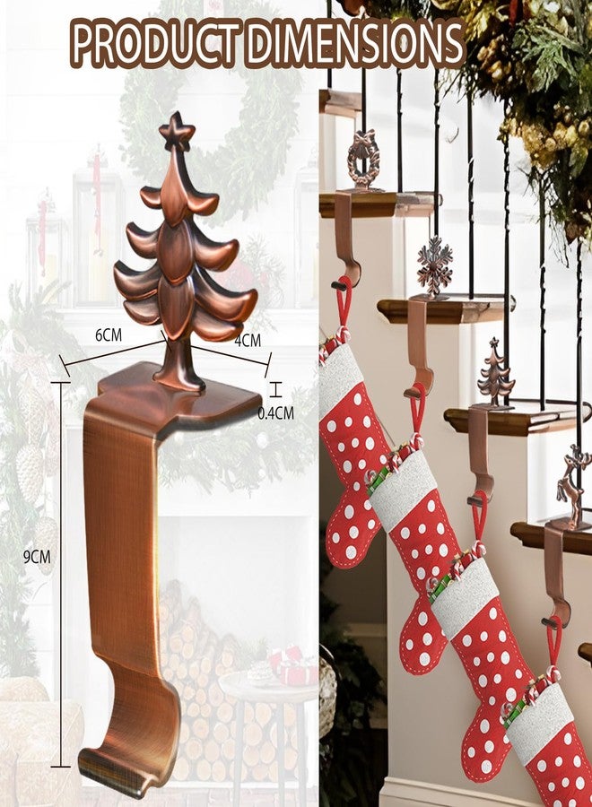 Komotu Christmas Stocking Holders for Mantle Set 4, Upgrade Stable Non-Slip Fireplace Holder, Metal Hangers for Mantle, Mantel Clip for Xmas Party Decoration (Bronze) - Image 4