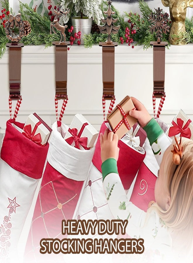 Komotu Christmas Stocking Holders for Mantle Set 4, Upgrade Stable Non-Slip Fireplace Holder, Metal Hangers for Mantle, Mantel Clip for Xmas Party Decoration (Bronze) - Image 5