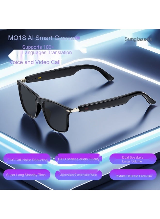 نظارات ذكية للترجمة بالذكاء الاصطناعي عالية الجودة - موسيقى، مكالمات، إلغاء الضوضاء، تسجيل الاجتماعات، عمر بطارية طويل، نظارات بلوتوث
