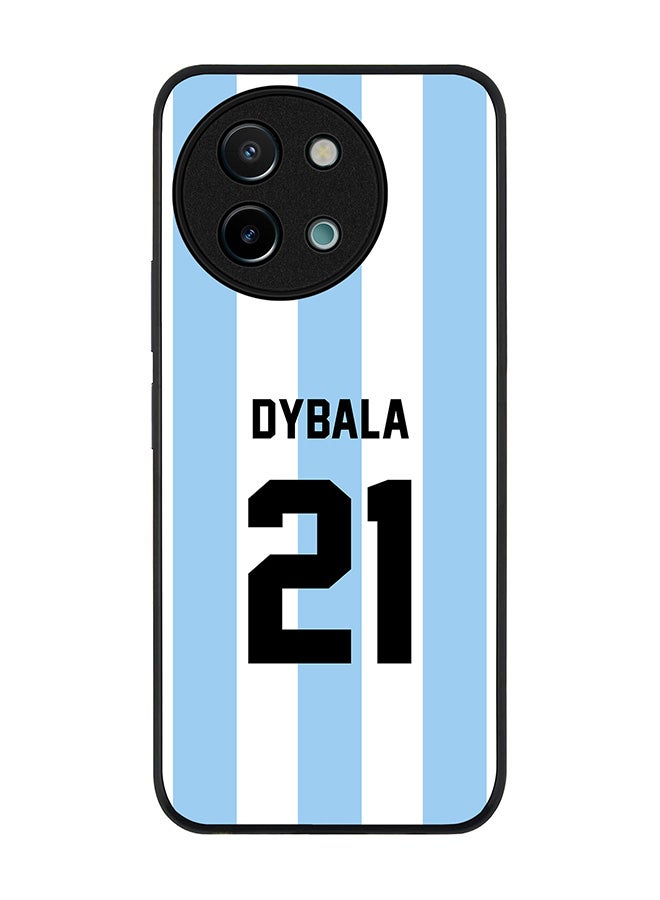 Stylizedd Rugged Black edge case for Vivo Y38 / Vivo Y58 / Vivo Y200i /Vivo T3x, Slim fit Case Flexible Cover - Football Team - Argentina, Player Name - Dybala - Image 1