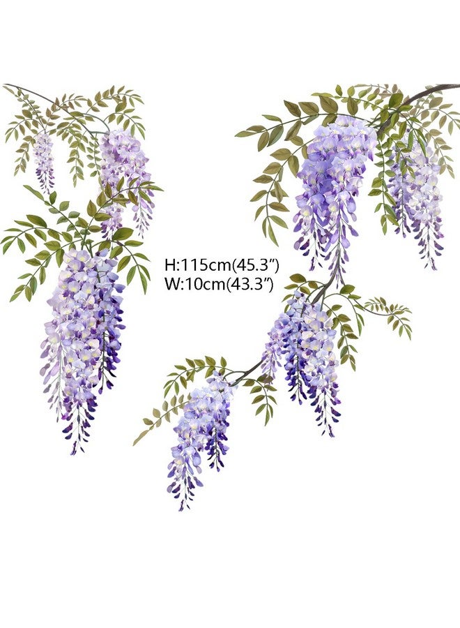 Runtoo Hanging Purple Flower Wall Art Stickers Wisteria Floral Wall Decal for Living Room Bedroom Baby Girls Nursery Wall Decor - Image 4