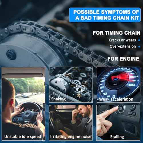 FIWARY Timing Chain Kit with VVT Gear 243502G750 for Kia Sorento Sportage Hyundai Santa Fe Sonata 2.4L 2.0L G4KJ Engine Direct OE Replacement - Image 5