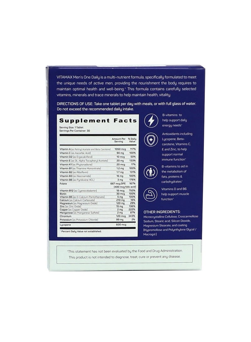 Vitamax Men'S One Daily Tablets 30'S - Image 3