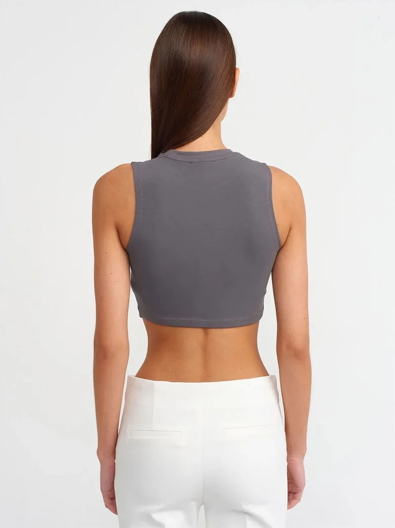 Dilvin DILVIN Sleeveless Crop Top In Cotton Jersey