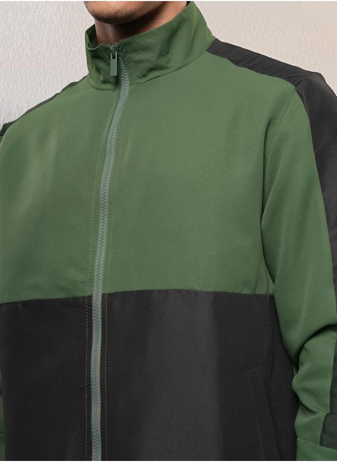 Ketch - Color Block Zip Up Jacket by Styli - Image 1