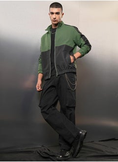 Ketch Color Block Zip Up Jacket by Styli  - Image 4