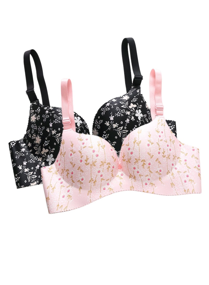 2 Pieces Ladies Seamless Push UP Bra  - Image 1