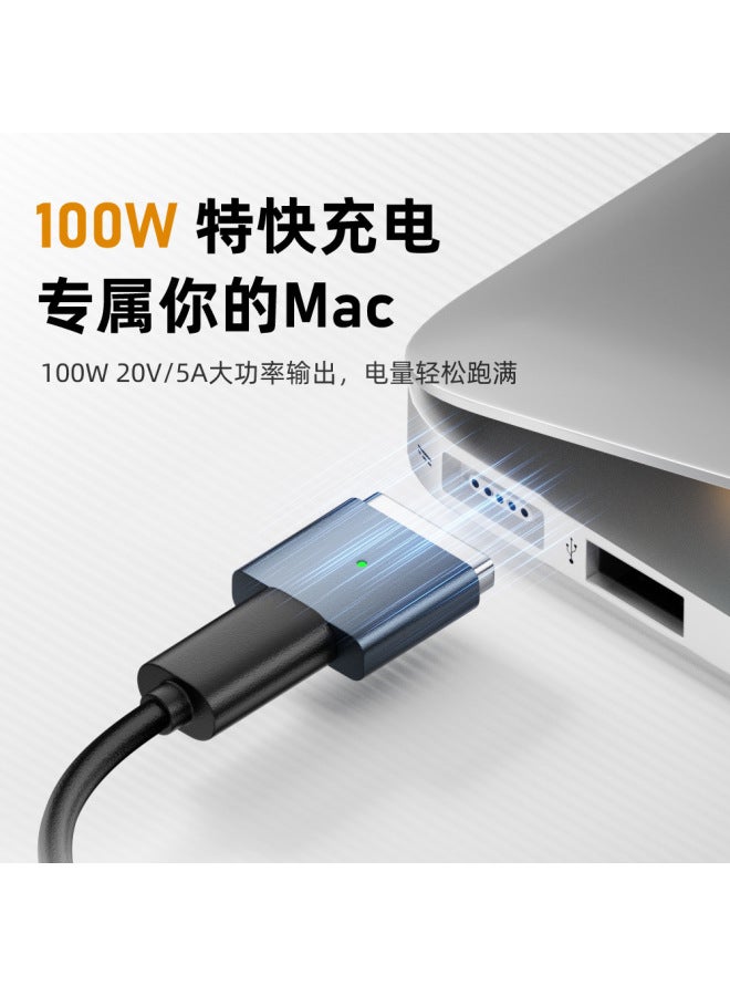 Type-c To Magsafe2 Is Suitable For Apple Notebook Macbook Magnetic Adapter T-head 100w Fast Charging - Image 2