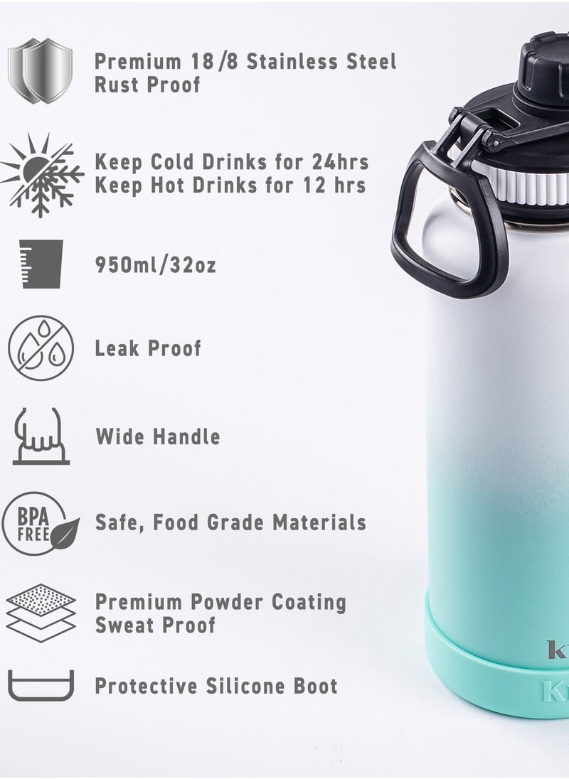 KRYMSO KRYMSO, 950ml Stainless Steel Water Bottle, Sports Bottle with Straw, Double Wall Insulated Water Bottle, Thermos Flask, Water Bottle for kids, Gym  - Image 4