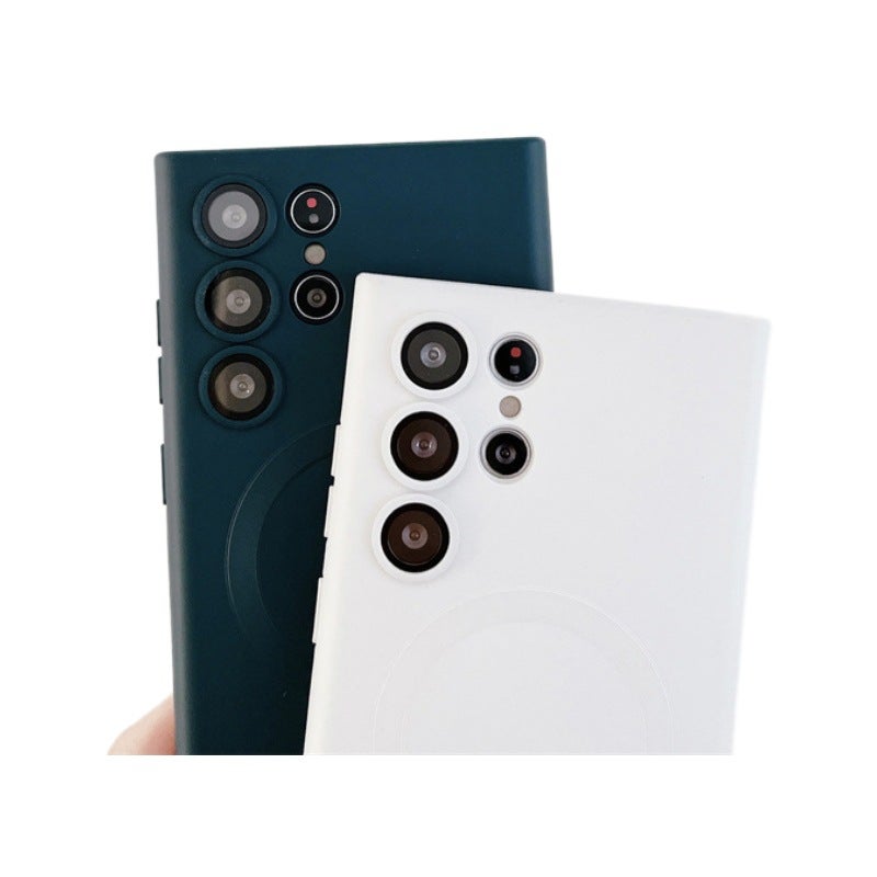 Magnetic Liquid Silicone Phone Case for Samsung Galaxy S26 Ultra S25 S24 S23 A25 A17, Matte Shockproof Cover with Camera Lens Film - Image 5