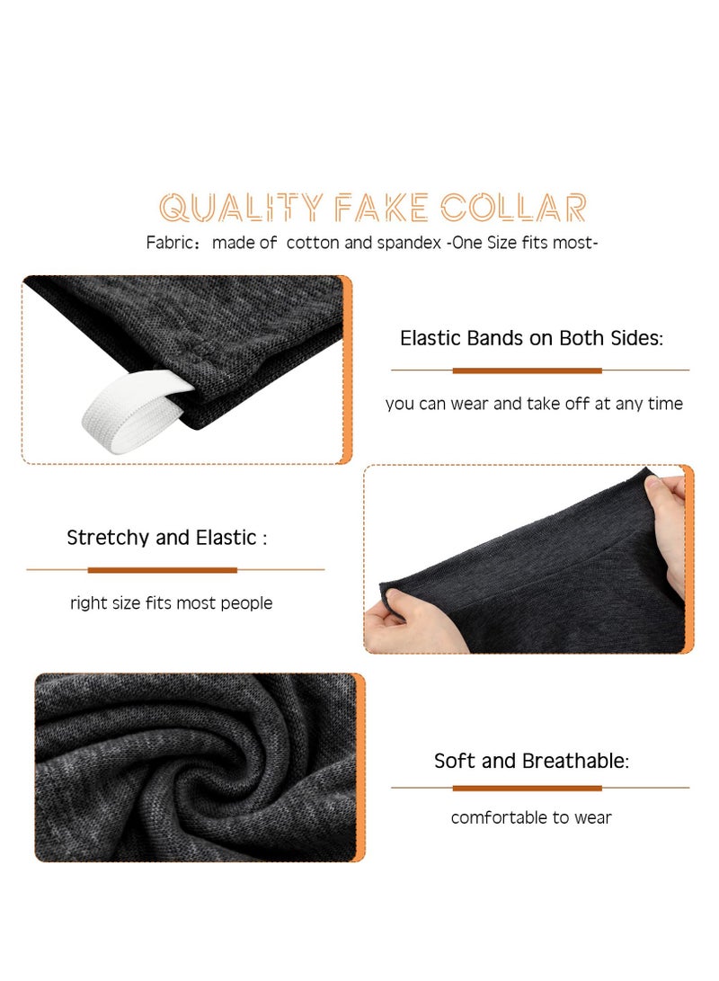 Excefore Fake Turtleneck Detachable Collars Set Half Top Mock Blouse Collar for Women Men - Image 3