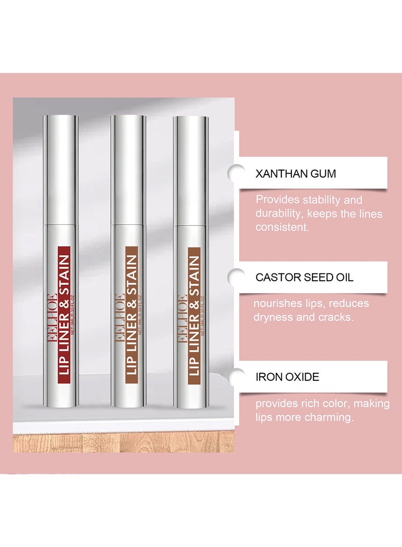 EELHOE Lip Liner & Stain, Long Lasting Waterproof Matte Lip Liner Tattoo, Moisturizing Lip Makeup for Women, 3ml Coffee - Image 5