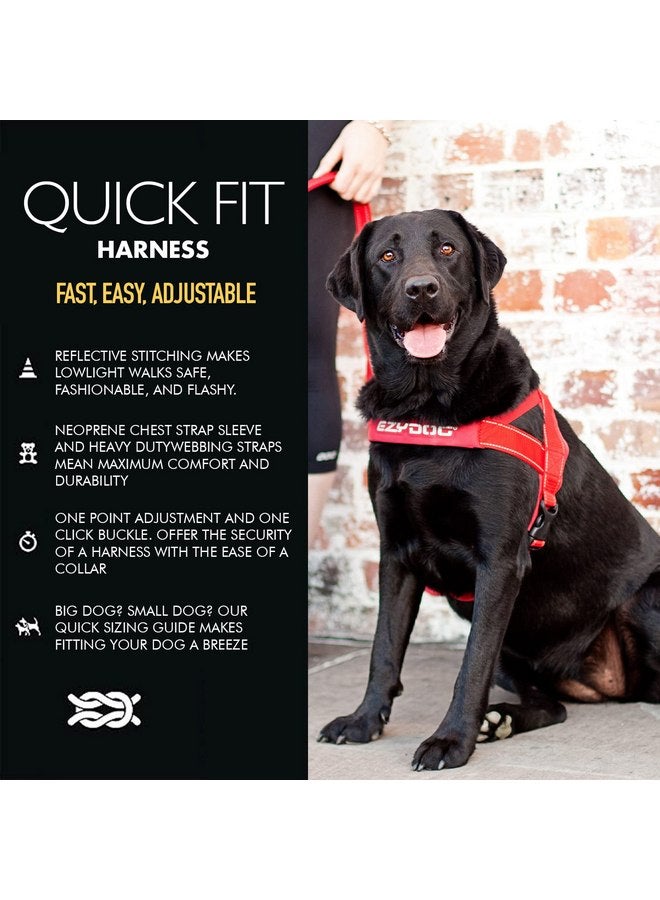 EzyDog Premium Quick Fit Adjustable No-Pull Dog Harness Vest with Reflective Stitching - Perfect for Training, Walking, and Control - Padded for Comfort (Medium, Black) - Image 2