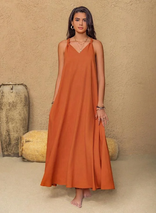 Take Two  Solid Twist Cami Maxi Dress for Women | Best Price UAE