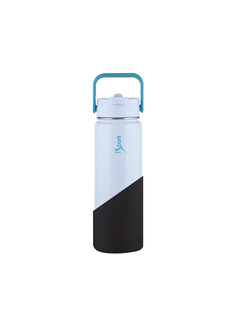 1Spark 1Spark Dual Lid Dreamer 18hrs Hot 30hrs Cold 750 ml BottlePack of 1Steel Ocean Blue Black Beauty 