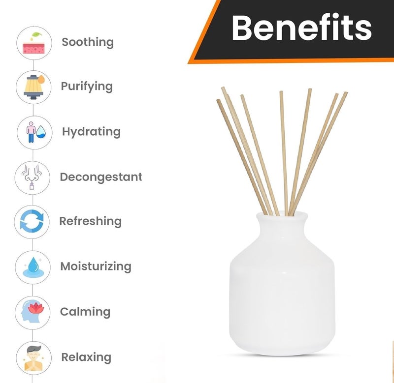 Mkd2 Rise Ceramic Reed Diffuser Pot I Empty Aroma Pot, Set of 2 (White) for Home Décor, Decoration, Fragrance, Gifts - Image 3