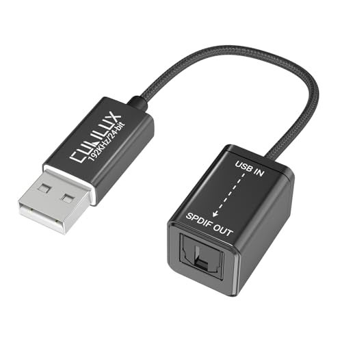 Cubilux USB A to TOSLINK Optical Audio Adapter, Unidirectional USB Type A to SPDIF Digital Converter, S/PDIF Transmitter for Computer Laptop PC PS5/4 ONLY, NOT for TV Or Other Devices - Image 1