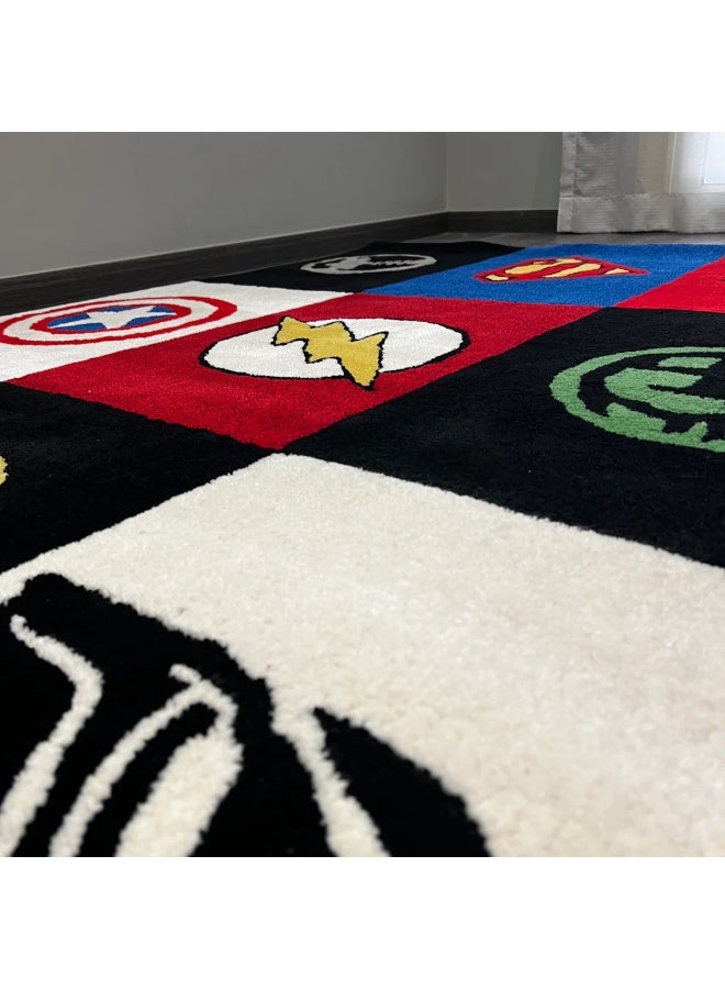 Carpetivity Super Heroes Kids Carpet – a soft, tufted area rug designed for children’s rooms, ideal for bedrooms and playrooms. Dry clean only.  - Image 2