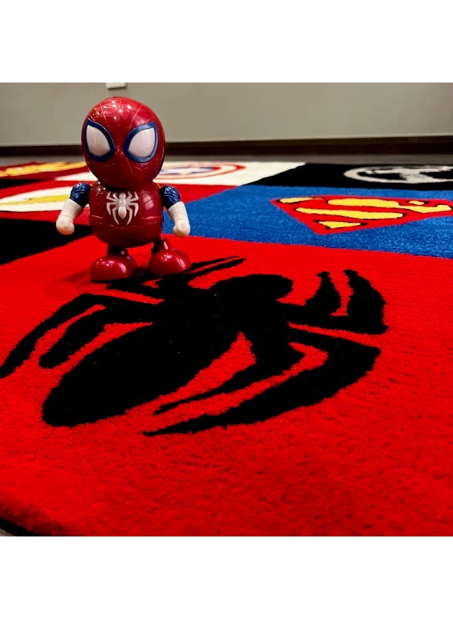 Carpetivity Super Heroes Kids Carpet – a soft, tufted area rug designed for children’s rooms, ideal for bedrooms and playrooms. Dry clean only.  - Image 4